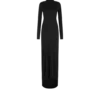 Asymmetrische avondjurk met lange mouwen en gedraaide rug Asymmetrische avondjurk met lange mouwen en gedraaide rug