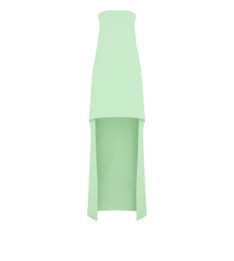 Asymmetrische strapless cocktailjurk van dubbele georgette stretchzijde