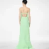 Asymmetrische strapless cocktailjurk van dubbele georgette stretchzijde Asymmetrische strapless cocktailjurk van dubbele georgette stretchzijde