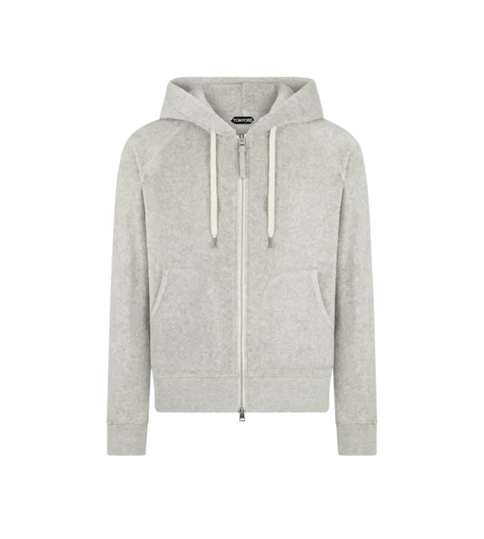 Badstof hoodie met ritssluiting