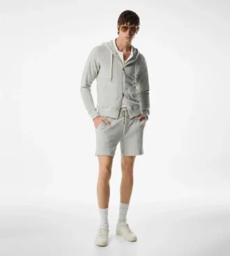 Badstof hoodie met ritssluiting