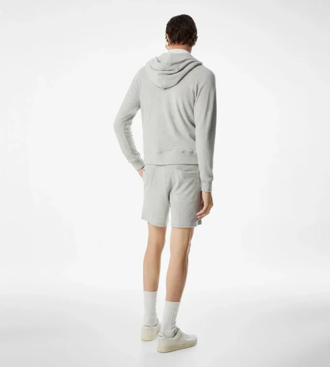 Badstof hoodie met ritssluiting