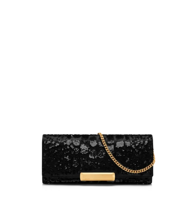 Bar-clutch met krokodillenprint en paillettenborduursel