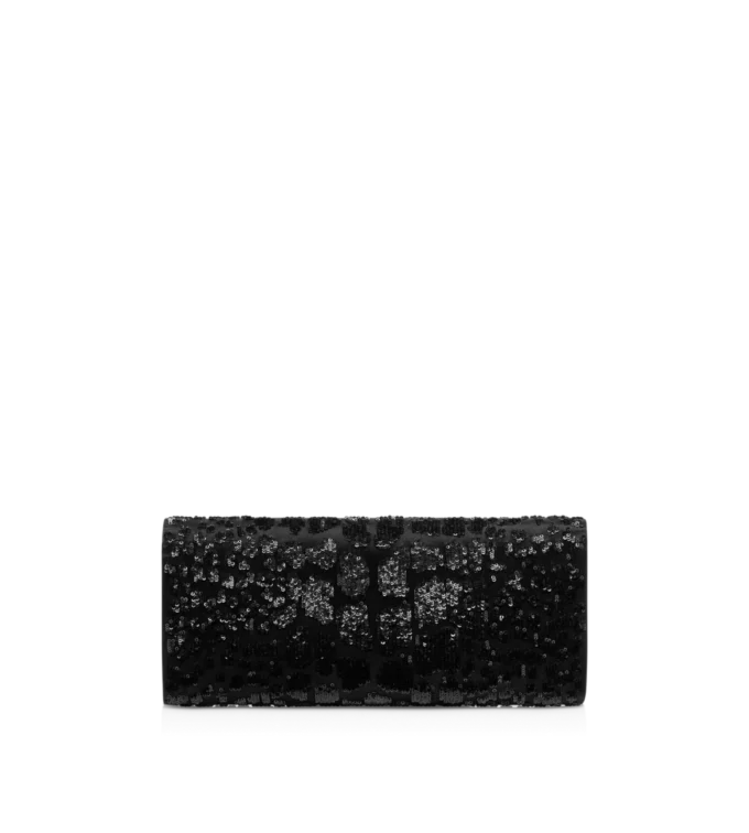 Bar-clutch met krokodillenprint en paillettenborduursel