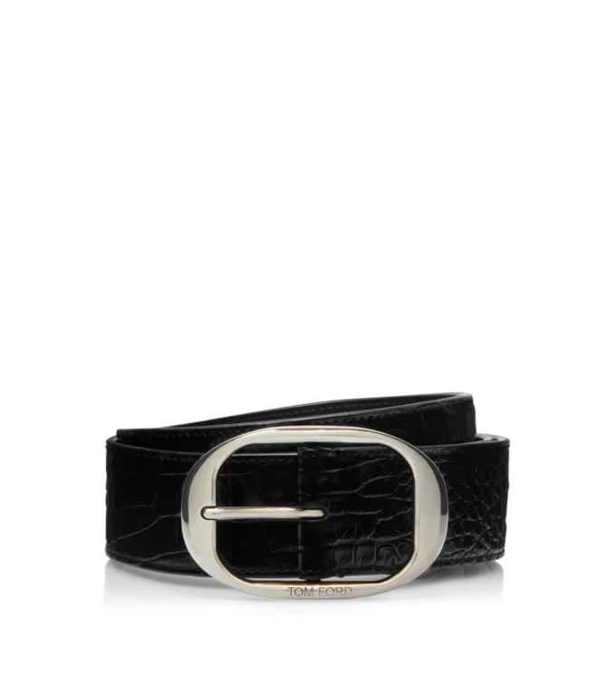Bedrukte ovale riem met alligatorprint