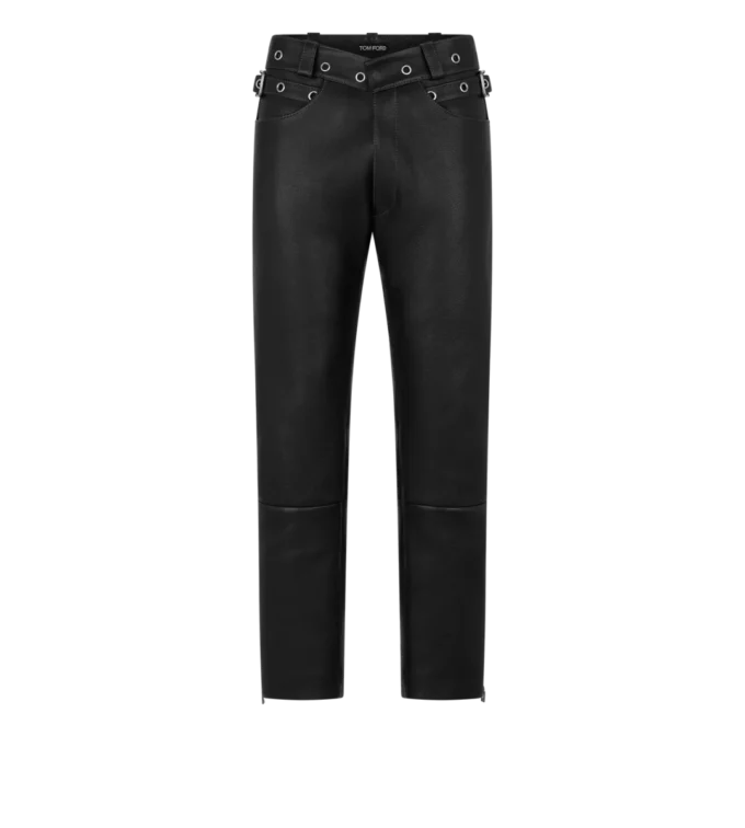 Bikerbroek van generfd leer Bikerbroek van generfd leer