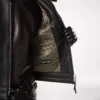 Bikerjack van generfd leer met ritssluiting Bikerjack van generfd leer met ritssluiting