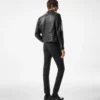 Bikerjack van generfd leer met ritssluiting Bikerjack van generfd leer met ritssluiting