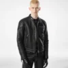 Bikerjack van generfd leer met ritssluiting Bikerjack van generfd leer met ritssluiting