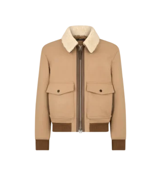 Blouson met dubbele, afneembare schapenvachtkraag