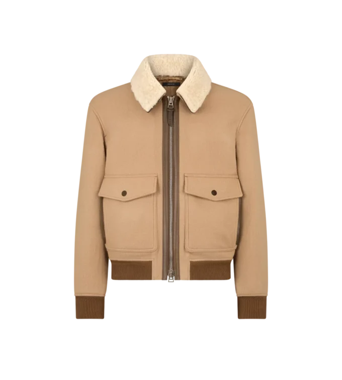Blouson met dubbele, afneembare schapenvachtkraag