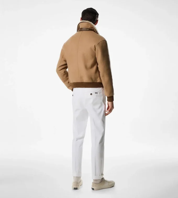 Blouson met dubbele, afneembare schapenvachtkraag