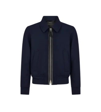 Blouson met dubbele twill kraag
