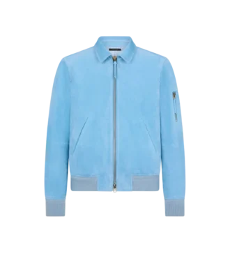 Blouson met kraag van kasjmier suède
