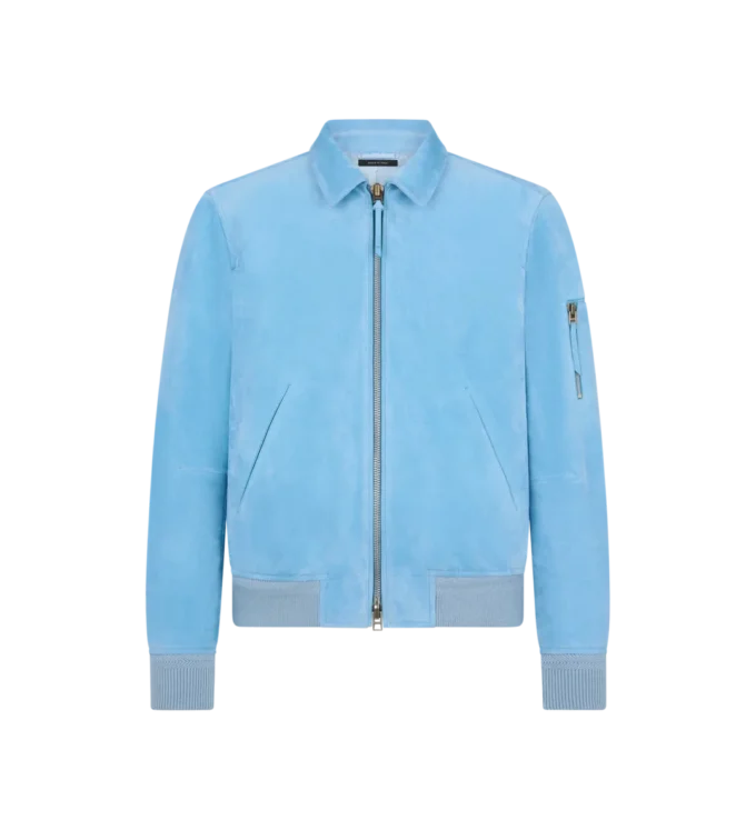 Blouson met kraag van kasjmier suède Blouson met kraag van kasjmier suède