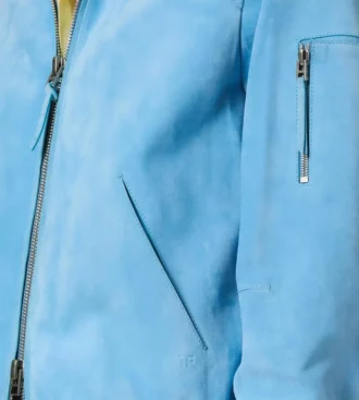 Blouson met kraag van kasjmier suède