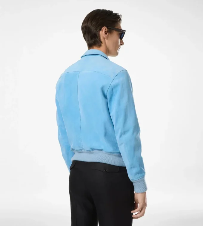Blouson met kraag van kasjmier suède Blouson met kraag van kasjmier suède