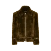 Blouson van schapenvacht met lederen details Blouson van schapenvacht met lederen details