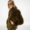 Blouson van schapenvacht met lederen details Blouson van schapenvacht met lederen details