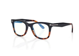 Blue Block vierkante bril met clip-on zonnebril