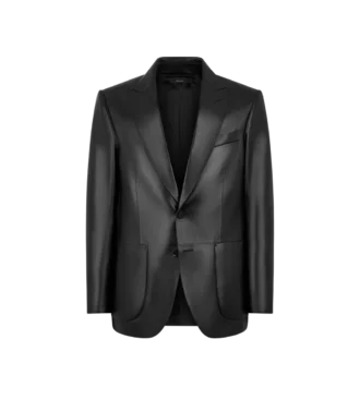 Boterzachte leren blazer