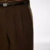 Broek met dubbele plooi van gebroken twill Broek met dubbele plooi van gebroken twill