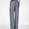 Broek van zijden georgette met borduursels van pailletten Broek van zijden georgette met borduursels van pailletten
