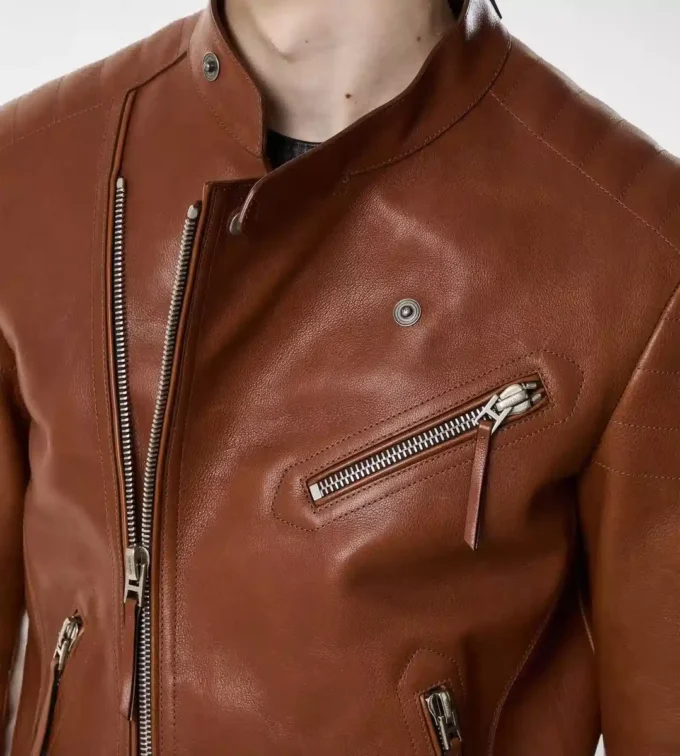 Buffalo Grain Leather Asymmetric Racer Buffalo Grain Leather Asymmetric Racer
