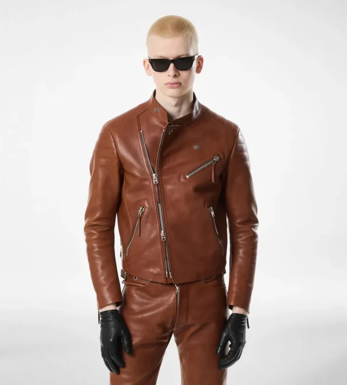 Buffalo Grain Leather Asymmetric Racer Buffalo Grain Leather Asymmetric Racer