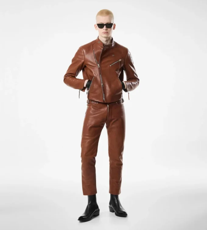 Buffalo Grain Leather Asymmetric Racer Buffalo Grain Leather Asymmetric Racer
