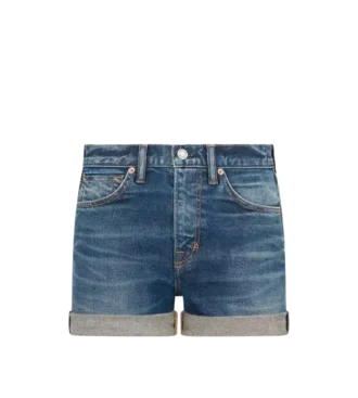 Comfortabele stonewashed denim short Comfortabele stonewashed denim short