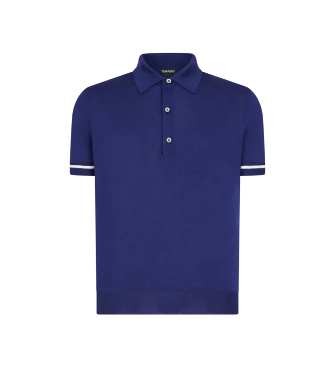 Contrast Piping Cashmere Silk Polo Contrast Piping Cashmere Silk Polo