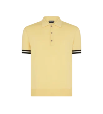 Contrasterende katoenen zijden polo met biezen