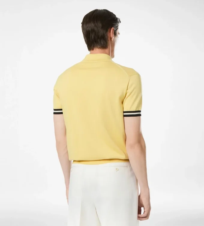 Contrasterende katoenen zijden polo met biezen
