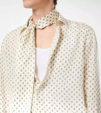 Crepe De Chine Paisley Print Fluid Fit Shirt