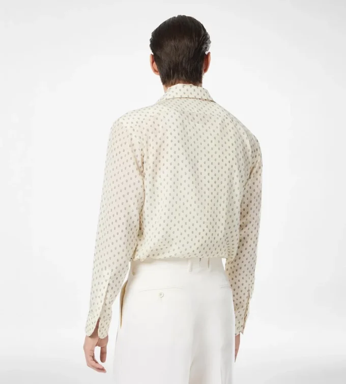 Crepe De Chine Paisley Print Fluid Fit Shirt Crepe De Chine Paisley Print Fluid Fit Shirt