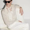 Crepe De Chine Paisley Print Fluid Fit Shirt Crepe De Chine Paisley Print Fluid Fit Shirt