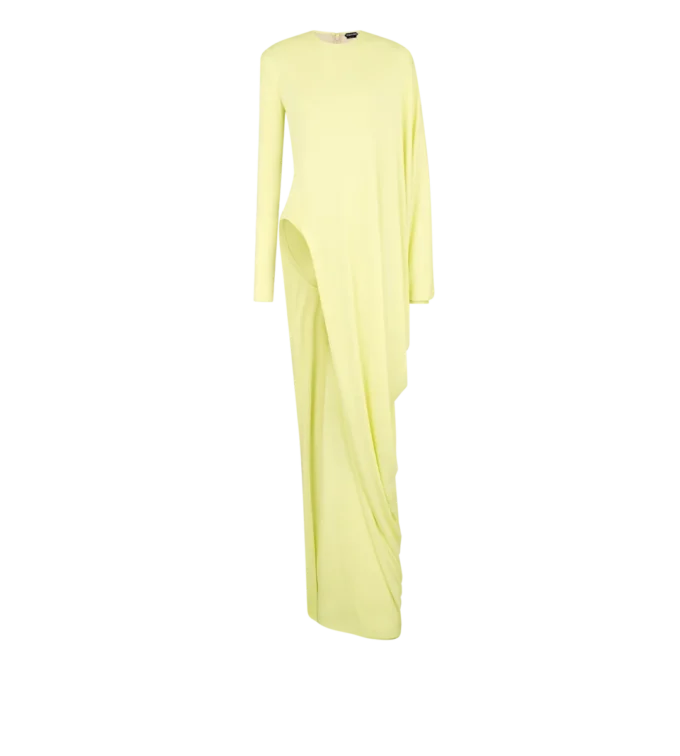 Crepe Jersey avondjurk met lange mouwen