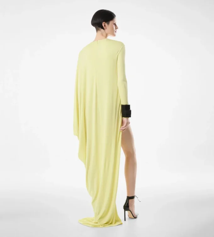 Crepe Jersey avondjurk met lange mouwen