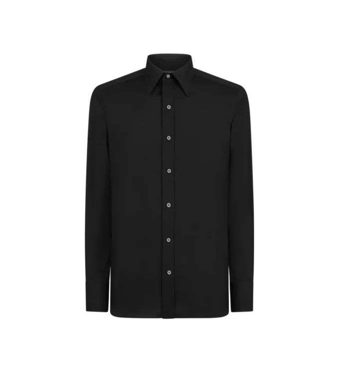 Crepe satijnen slim fit overhemd