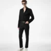Crepe satijnen slim fit overhemd
