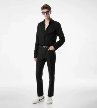 Crepe satijnen slim fit overhemd