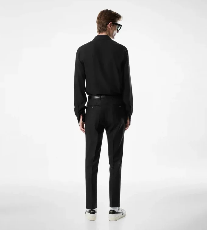 Crepe satijnen slim fit overhemd