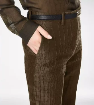 Croco Jacquard Tailored Straight Pants