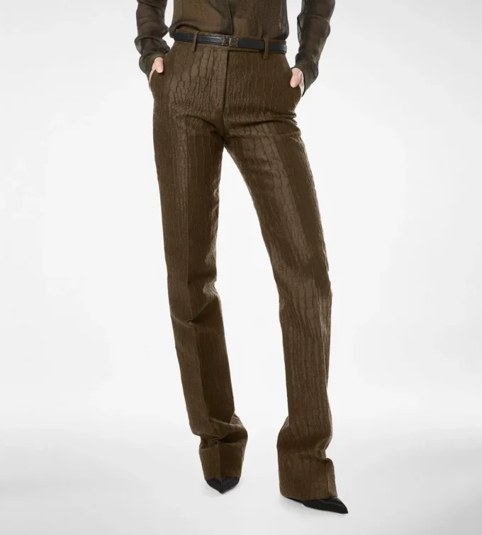 Croco Jacquard Tailored Straight Pants Croco Jacquard Tailored Straight Pants