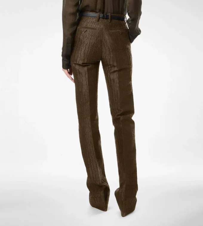 Croco Jacquard Tailored Straight Pants Croco Jacquard Tailored Straight Pants