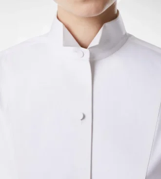 Cropped shirt van gebonden katoen-zijde mix popeline