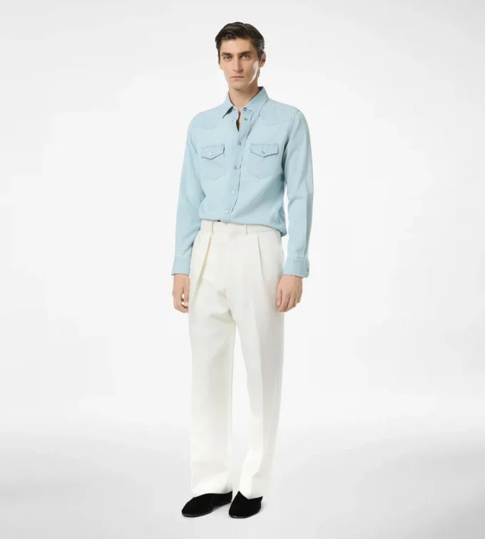 Denim chambray westernshirt