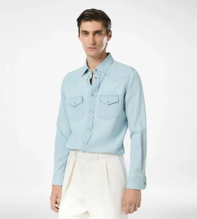 Denim chambray westernshirt
