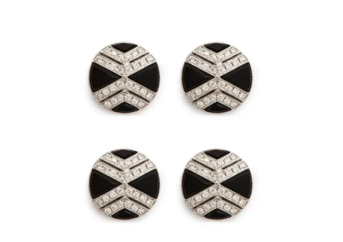 Diamanten onyx ronde studs